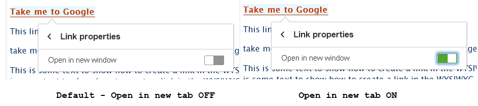 screenshot wysisyg link url path