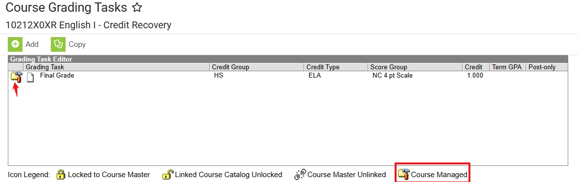 course managed selection