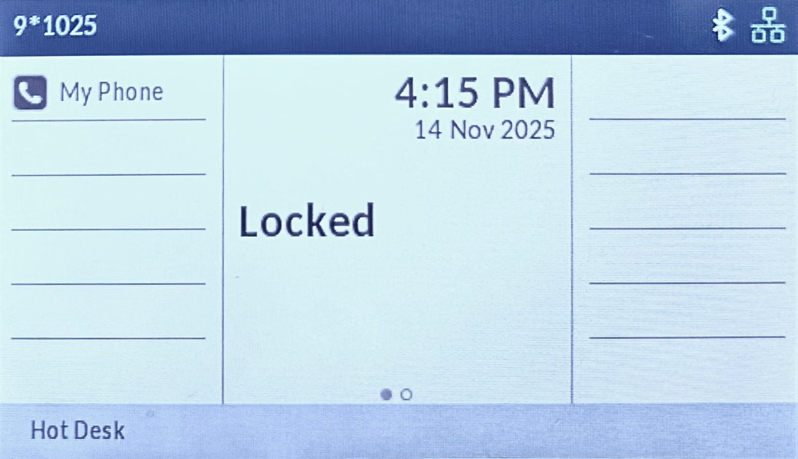 Screen of a locked deskphone