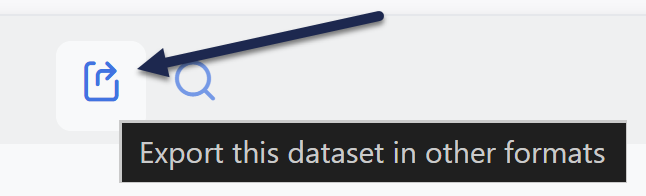 Export icon in Owl Analytics