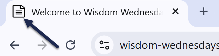 Screenshot of a browser tab where the favicon is a document icon