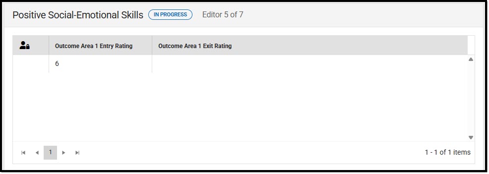 Screenshot of the Positive Social-Emotional Skills List Screen.