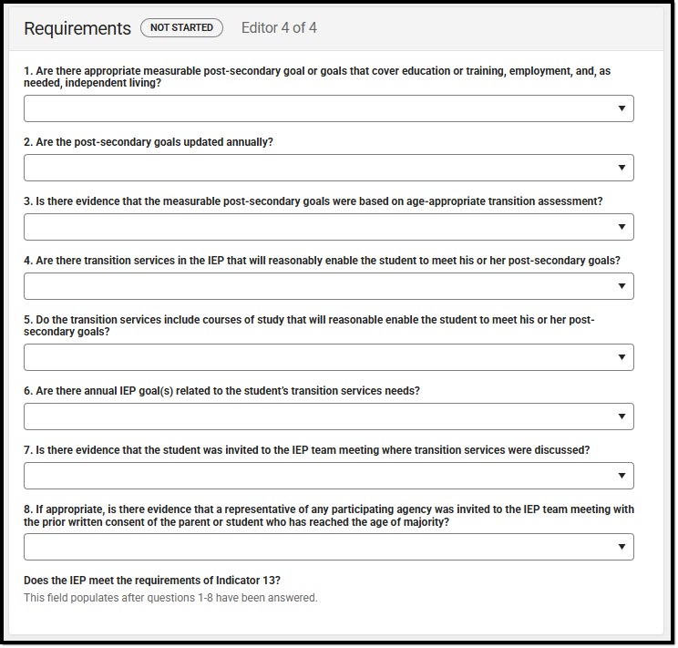 Screenshot of the Requirements Editor.
