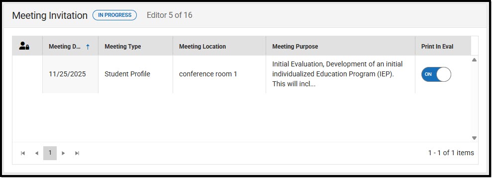 Screenshot of the Meeting Invitation List Screen.