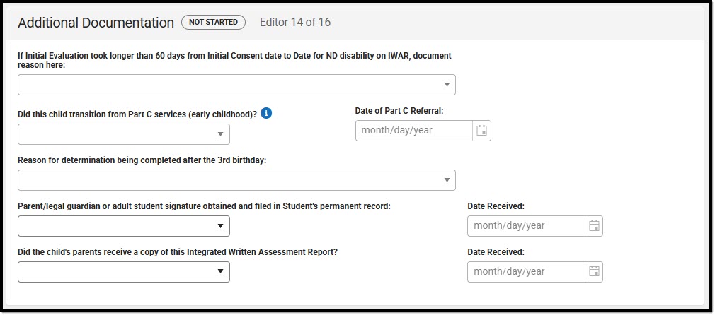 Screenshot of the Additional Documentation Editor. 