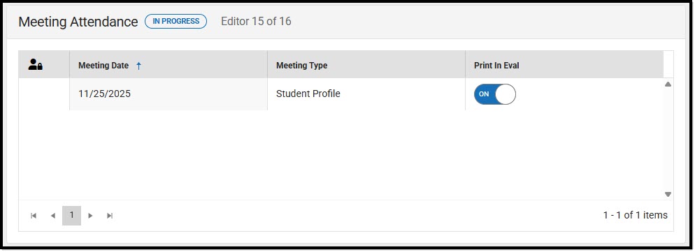 Screenshot of the Meeting Attendance List Screen.