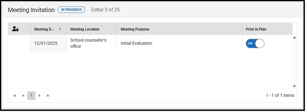 Screenshot of the Meeting Invitation List Screen.