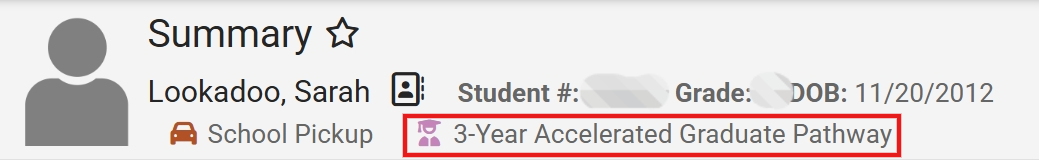 3-Year Accelerated flag on student record.