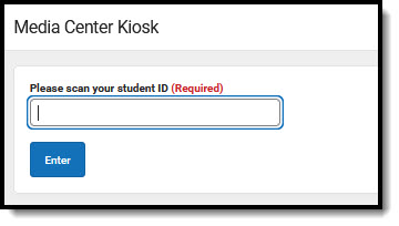 Screenshot of a Kiosk ready for student Sign in