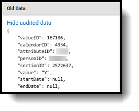 Screenshot of Old Data in Error Log.