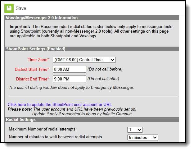 screenshot of the voice settings tool.
