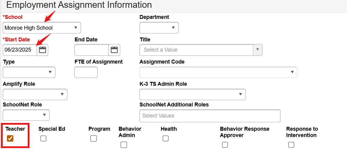 Summer school district assignment