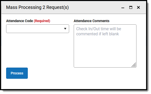 Screenshot of the Mass Process Editor.