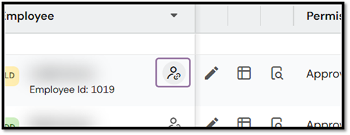 If you are viewing an employee from another area in Würk, you may see an icon with a single person and a link. This is the Employee Quicklinks icon. Click this icon to open a list of shortcuts that will take you to additional reports and pages related to that employee.