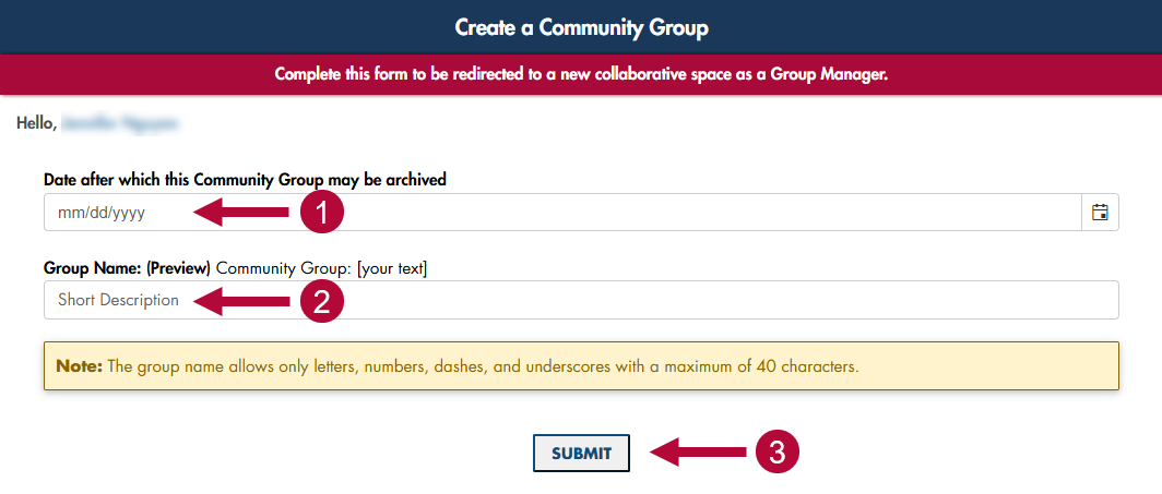 indicates fields to complete 