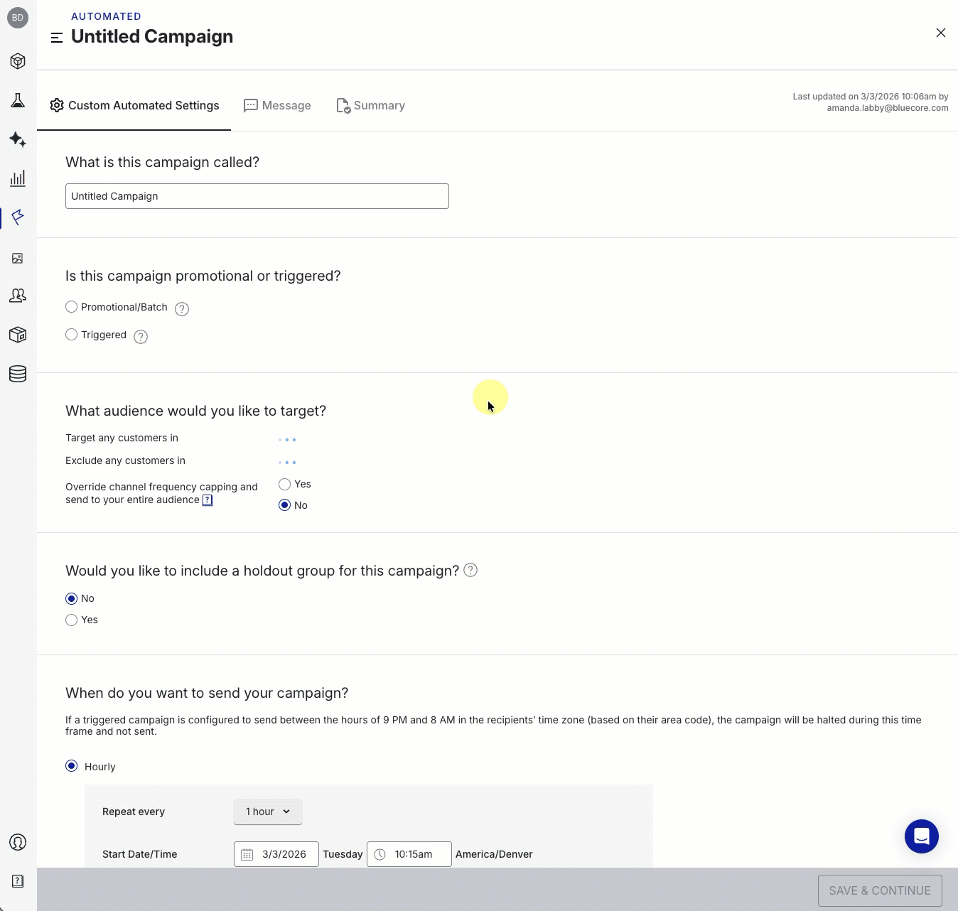 Add a holdout group to a campaign.